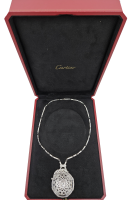Cartier Panthere Diamond & Rock Crystal Pendant Necklace